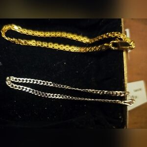 Childrens Italian Gold and Silver Chain Bracelets.